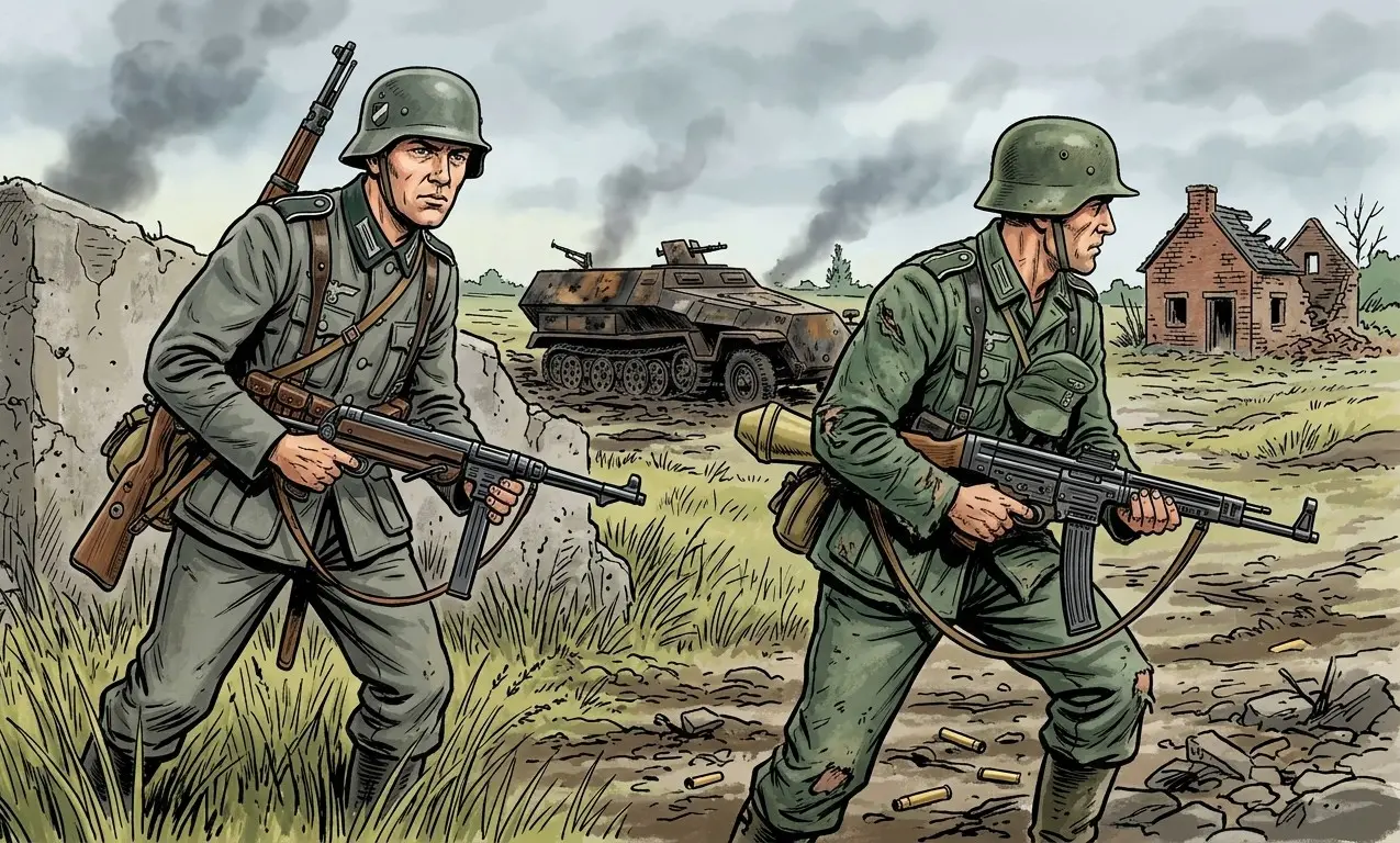 feldgrau-debut-de-guerre-et-fin-de-guerre comparaison feldgrau début et fin de guerre